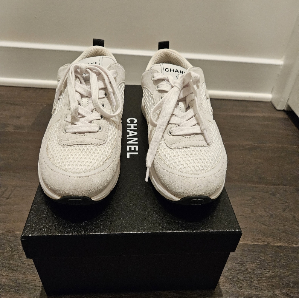 EXCELLENT CONDITION Chanel White Sneakers - Picture 2 of 7